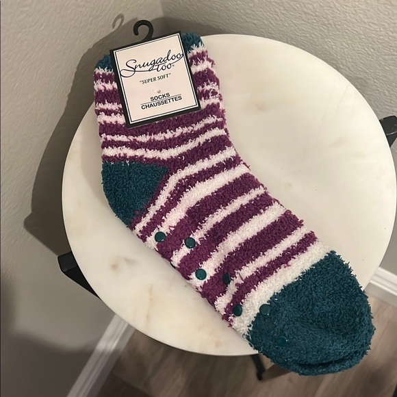 Snuglo Accessories - Snuglo Purple and Green Striped Crew Socks